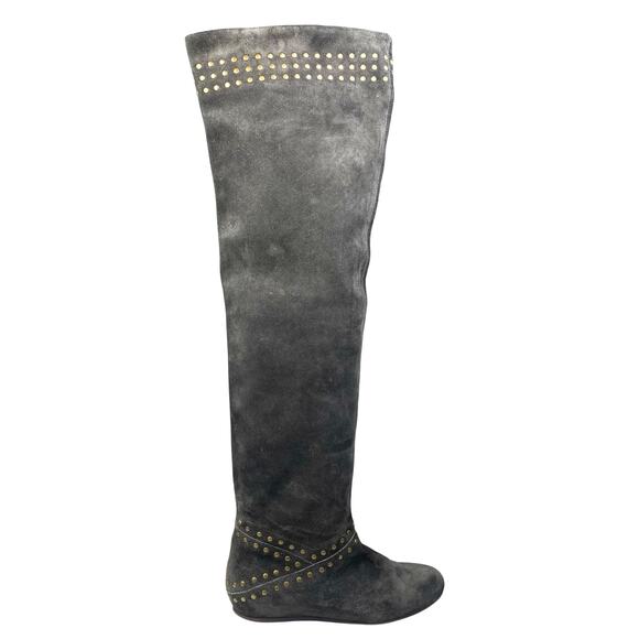 See By Chloe Women’s Charcoal Grey Suede Over The Knee Boots Size 38.5 US 7.5 - Picture 1 of 13